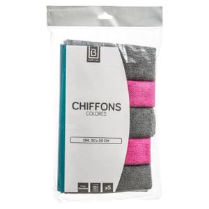 EPONGE - CHIFFON Lot de 5 Chiffons Microfibre 