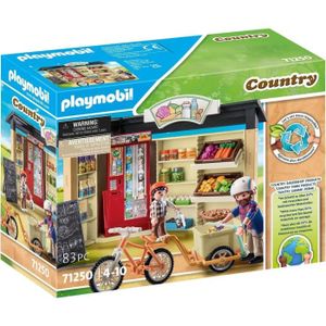 PLAYMOBIL - Cycliste avec vélo et remorque avant - Ferme - Jouet pour  enfant de 4 ans et plus blanc - Playmobil