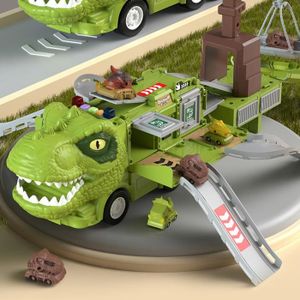 COFFRET CADEAU SOUVENIR VERT -Jouet de voiture de dinosaure transformable 