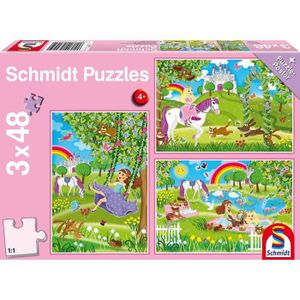 PUZZLE Puzzle enfant 3x48 pièces - Princesse dans le jard
