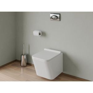 WC - TOILETTES Pack WC suspendu sans bride blanc - CLEMONA - bâti
