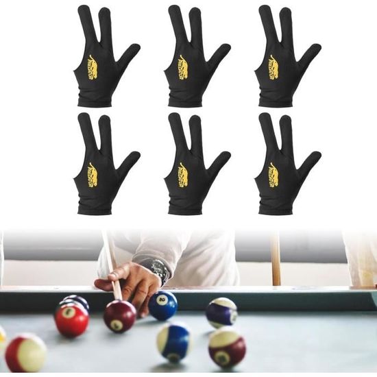 Gants De Billard Lycra - Lot De 5 - Trois Doigts - Main Gauche - Respirants