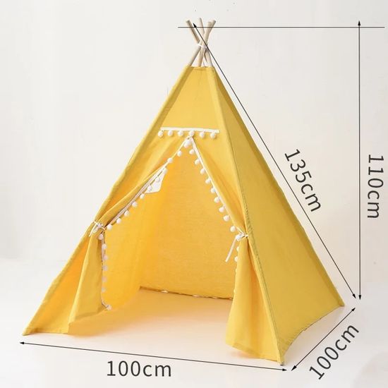TOMOUNT Tente Tipi Indienne En Coton – 2,8 M De Hauteur, 4,15 M De Diamètre, Pour 6-8 Personnes, Avec Trou Pour Poêle – 4 Saisons
