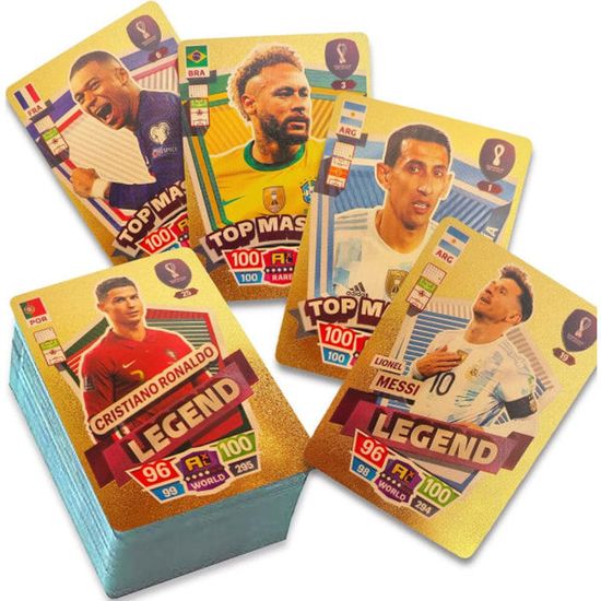 Lot De 55 Cartes Football édition Or 2026 – PVC Doré, Joueurs De Légende, Collection Luxe, Pour Fans
