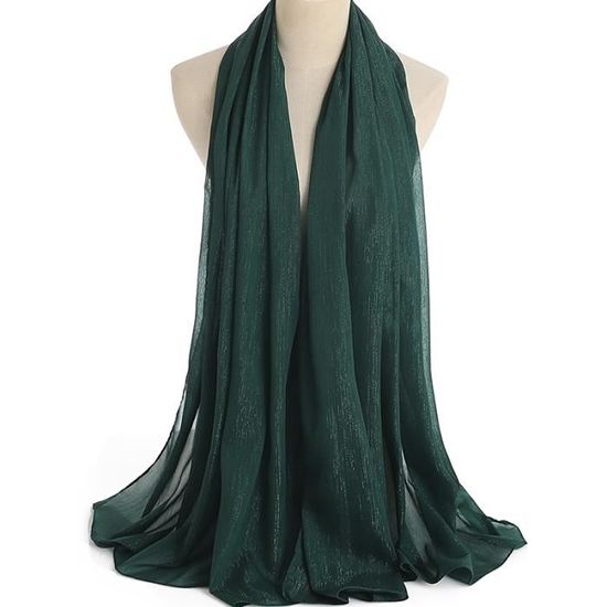Hijab (écharpe) En Mousseline De Soie Georgette - 185x75cm, 40% Coton 60% Viscose, +120 Couleurs, Qualité Supérieure