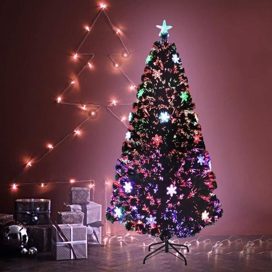 Sapin de Noël artificiel avec LED en PVC Changement de couleur Vert