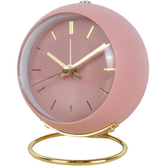 Réveil De Chevet Analogique Sans Tic-Tac A5 - Style Rétro Victorien - Veilleuse Et Fonction Snooze - 8 Cm