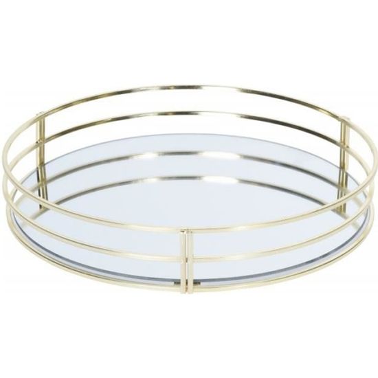 Plateau à Thé Rond En Métal Argenté | Vintage Occasion | Idéal Pour Service