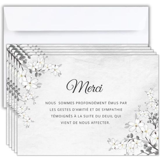 Cartes De Condoléances UTTSCIED - Lot De 30 - Format A6 Avec Enveloppes - Design Fleur De Cerisier - Pour Remerciements Obsèques