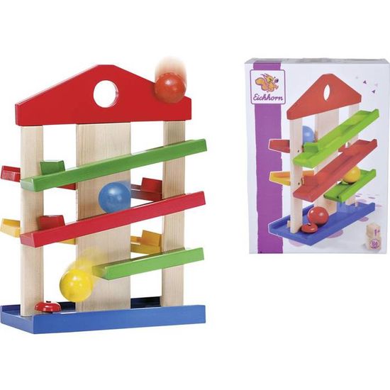Smoby – Circuit De Billes En Bois Avec Cloche, 3 Boules Incluses – Jouet éducatif Dès 1 An