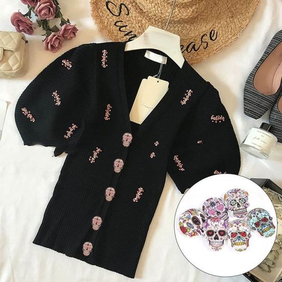 10 Boutons Crâne Argent Antique, œillet Couture, Tête De Mort, Zinc, Pour Projets DIY