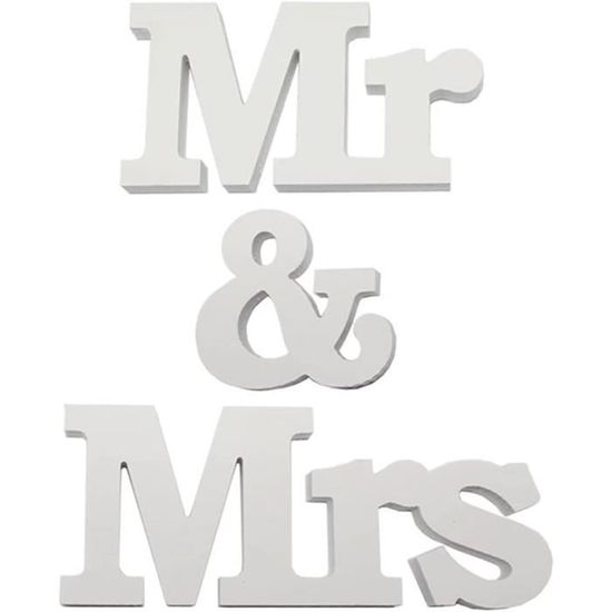 Décoration Mariage Acrylique "Monsieur & Madame" - Lettres Centre De Table 28 Cm, Personnalisables, Made In France