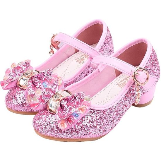 Chaussures De Princesse Fille - Talons Scintillants Type Reine Des Neiges - Pour Déguisement, Noël, Anniversaire Ou Cosplay