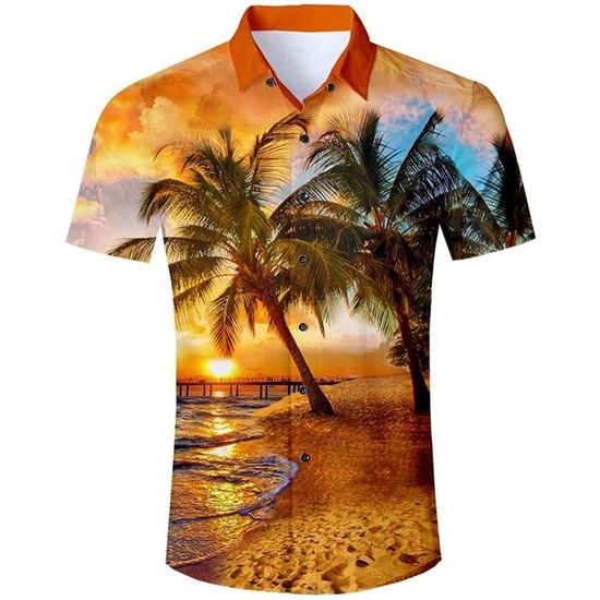 Chemise Hawaïenne Humour Homme - Manches Courtes, Imprimé 3D Funky, Pour Plage Et Déguisement