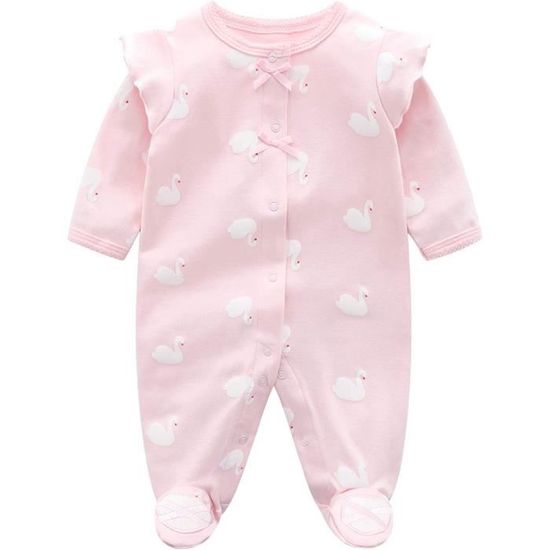 Lot De 3 Grenouillères Bébé Minizone - Coton Manches Longues - Taille 6-9 Mois - Uni