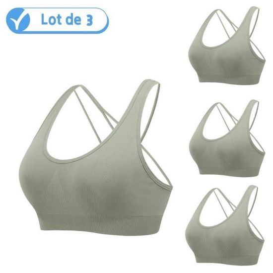 Soutien-Gorge De Sport Femme PINSPARK - Sans Armatures, Coussinets Amovibles, Dos Nageur, Pour Yoga, Fitness, Course