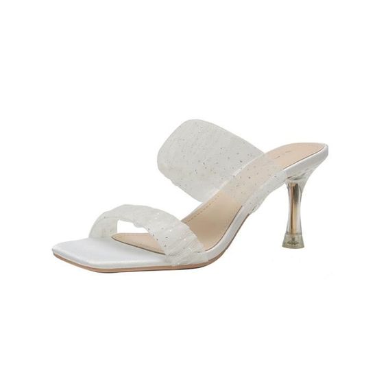 Sandales Femme Été Fleur Imprimée - Chaussons Bout Fermé Sans Dos Plates Rétro
