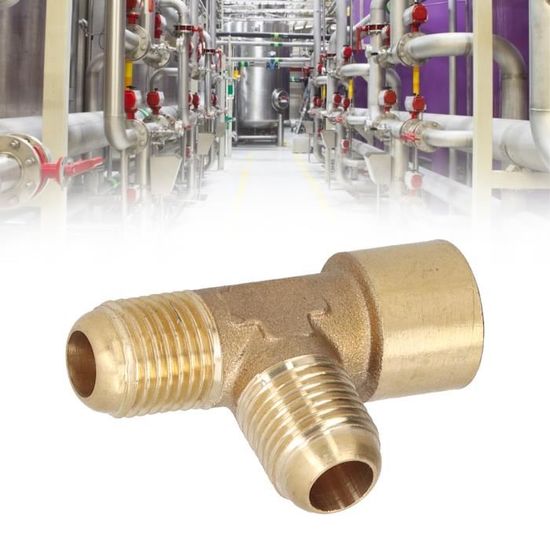 Lot 2 Raccords T Laiton 1/4" 3 Voies – Filetage Intérieur – Pour Air, Eau, Carburant, Gaz – DN8