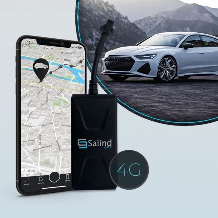 Traceur GPS Véhicule Sans Abonnement - Compatible Android/iOS, étanche IPX6, Batterie CR2032 Remplaçable