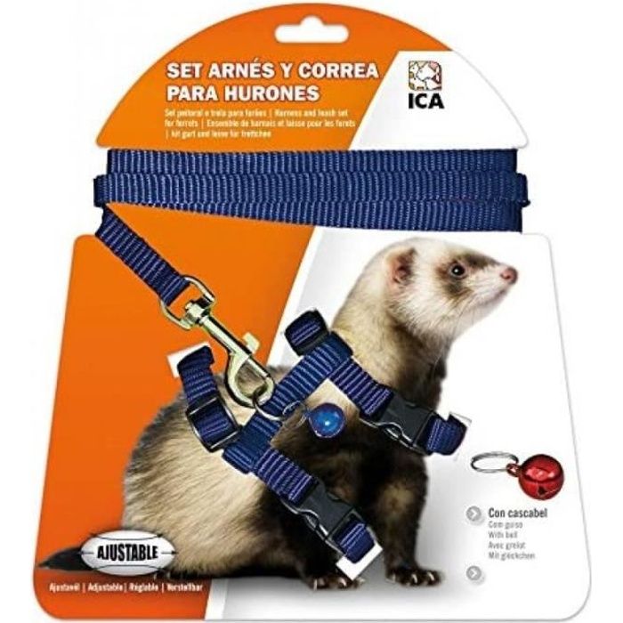 Kit Harnais Et Sangle Pour Furets (Da972) Bleu