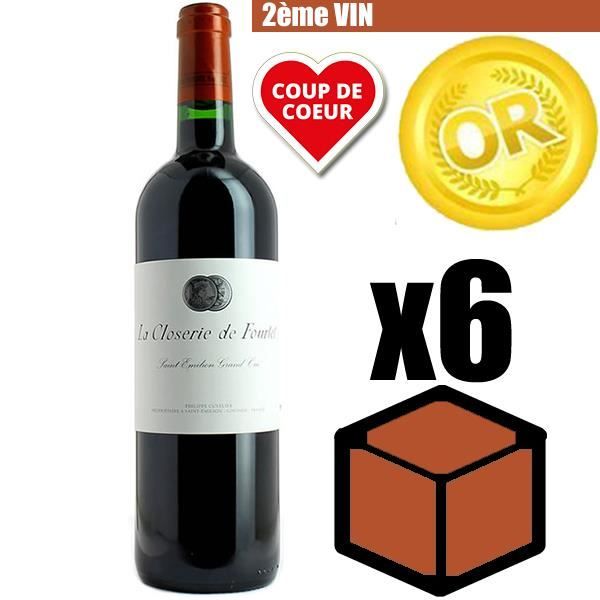 X6 La Closerie de Fourtet 2016 75 cl AOC Saint-Émilion Grand Cru 2ème Vin Vin Rouge