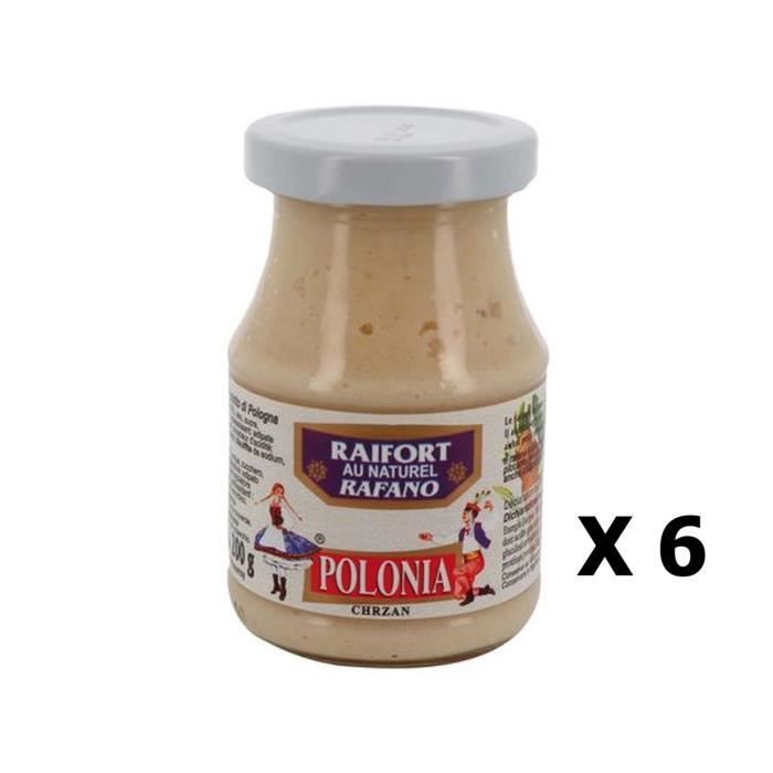 Lot 6x Raifort au naturel - Polonia - pot 200g
