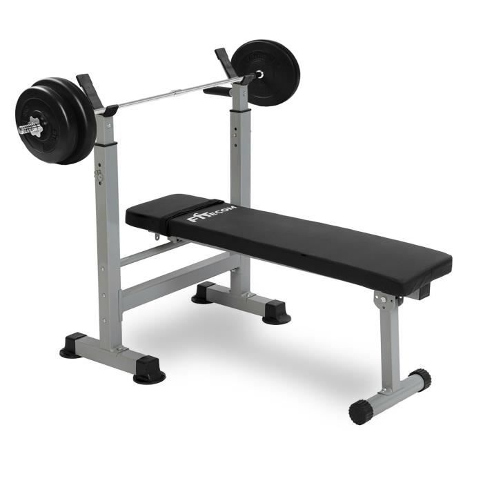 Banc de Musculation a Support de Barres avec Haltère Long 120 cm Poids 30kg