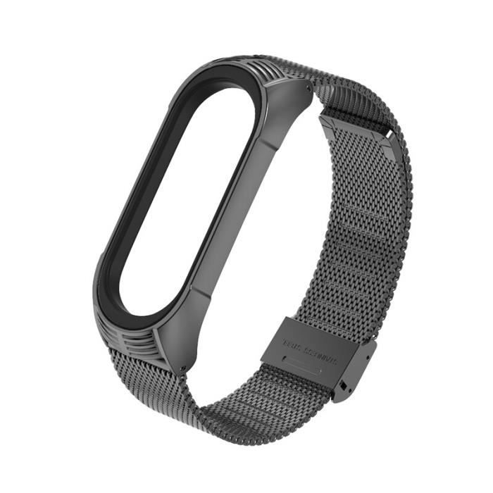 Mi bande 5 Bracelet pour Xiaomi Mi bande 4 Bracelet Pulseira poignet Correa Mi bande 3 m TF Milanese Black|For Mi Band 5 -XUNI2388