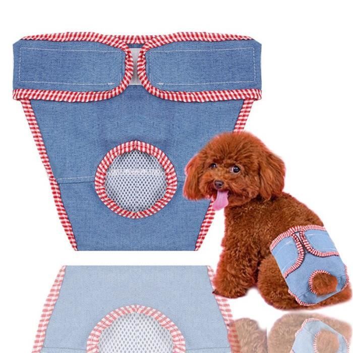 Culotte Hygiénique,Couche culotte pour chien chat,Couche culotte physiologique chien chaton,pantalons sous - Type Bleu-M