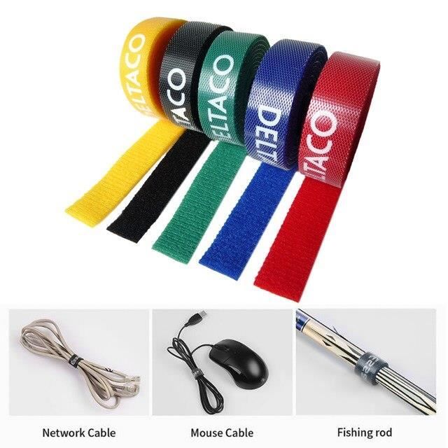 Elisona 5 pièces couleurs assorties Nylon crochet et boucle attaches câble attaches sangles avec pour ordinateurs téléph SN3458