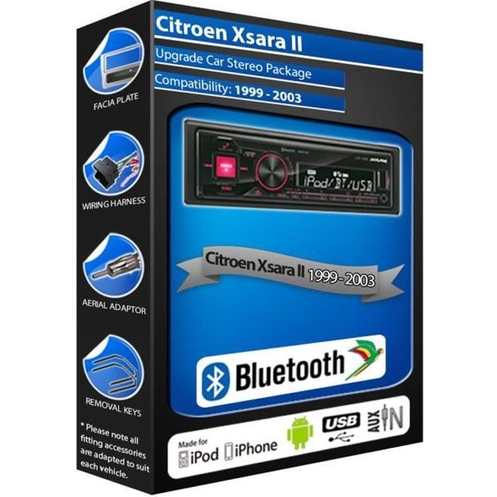 Citroen Xsara II car radio Alpine UTE-200BT Bluetooth Handsfree Mechless Stereo