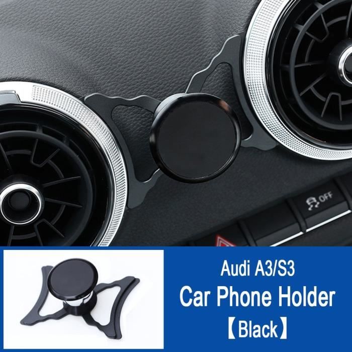 Supports voiture,Support pour téléphone de voiture pour Audi A3 S3 RS3 8V Q2 SQ2 Support d'évent Support de - Type A3 S3 Black