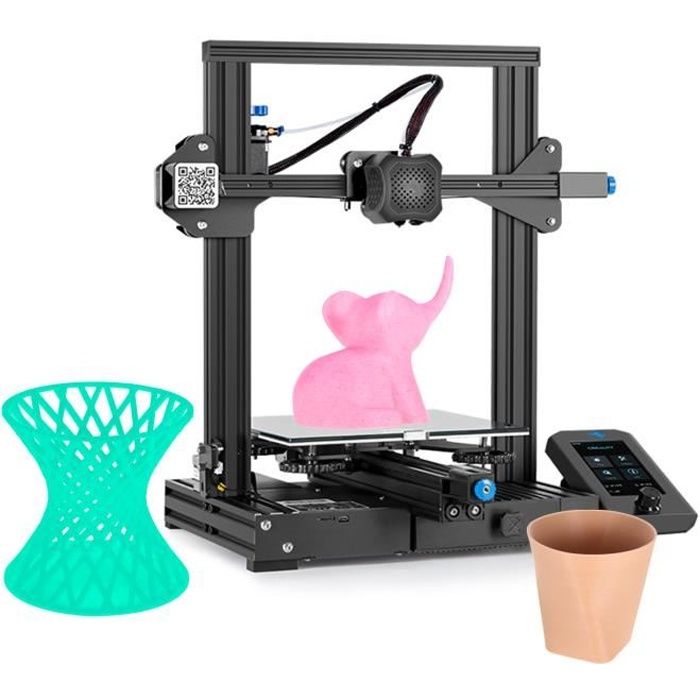 Creality 3D Ender-3 V2 Kit d'imprimante 3D Structure intégrée tout en métal Carte mère silencieuse l'impression 220 * 220 * 250mm