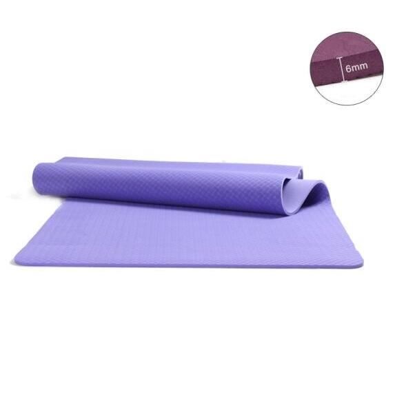 Tapis de Fitness Gym Musculation Antidérapant – Tapis pour Yoga, Pilates Fitness Gymnastique 183 x 61 x 0,6 cm en TPE - Bleu