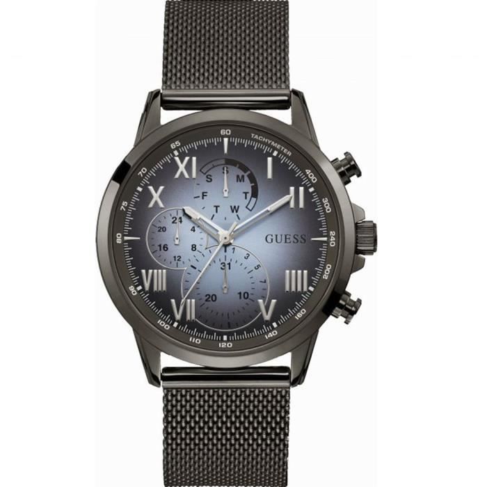 GUESS Homme 44mm Bracelet & Boitier Acier Inoxydable Quartz Montre W1310G3
