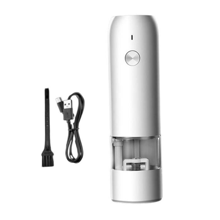 Moulin à poivre électrique automatique et moulin à sel rechargeable par USB, moulin à poivre en acier inoxydable pour blanche