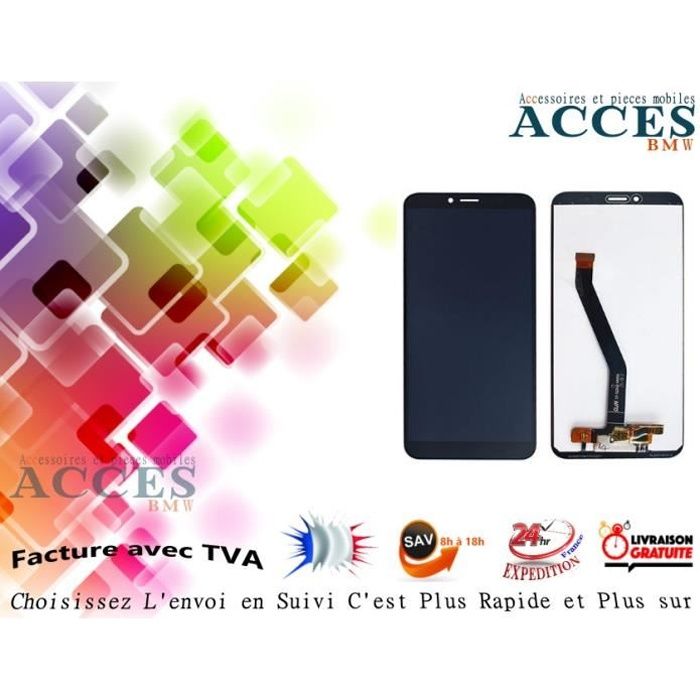 Ecran LCD Vitre Tactile Pour Huawei Y6 2018 ATU-L11 ATU-L21 ATU-L22 ATU-LX3 Noir