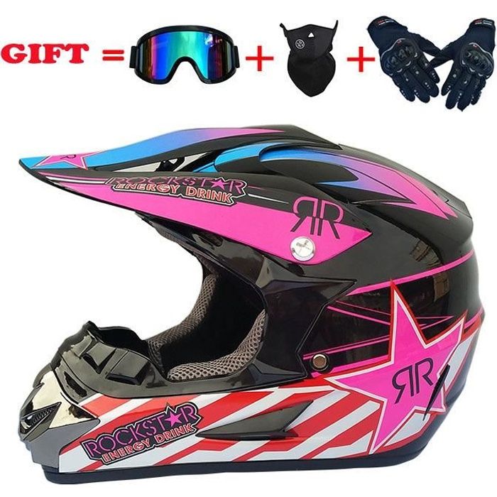 Casque De Moto Universel Pour Adultes Pour Motocross Unisexe Pour Course De Cross-Rose