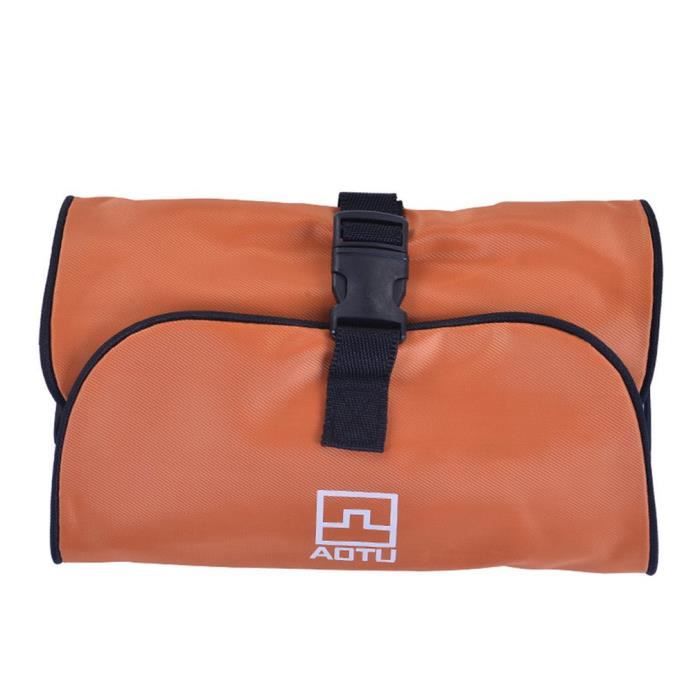 Trousse de Toilette de Beauté de Voyage de Sacs à Cosmétiques Pliables Imperméables de Femmes, Orange
