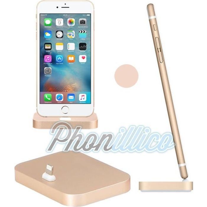 Station Accueil Or compatible Apple iPhone 7 - Dock Chargeur Phonillico®