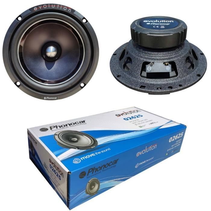 2 PHONOCAR 02625 haut-parleurs mid bass woofer 16,50 cm 165 mm 6,5\