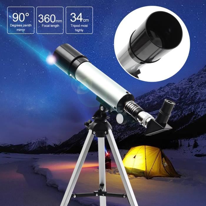 Neuf Télescope Astronomique Professionnel F360x50 HD Zoom Monoculaire + Trépied + Oculaire