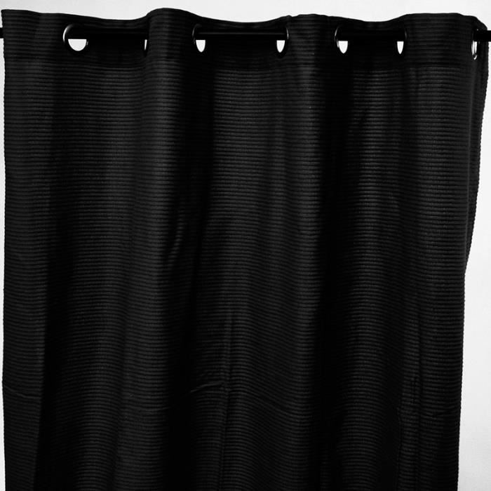Rideau URBAN (150x250cm) 100% Coton Noir