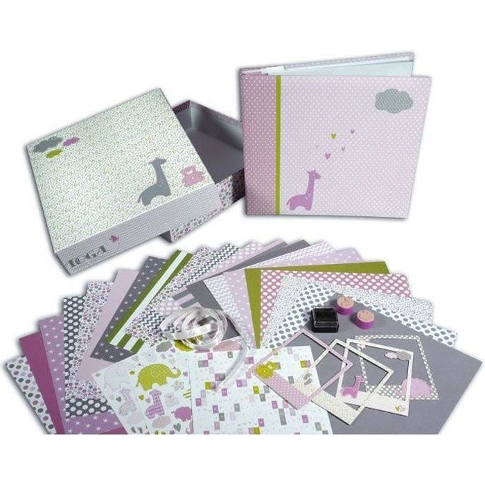 Coffret de naissance Scrapbooking - Fille