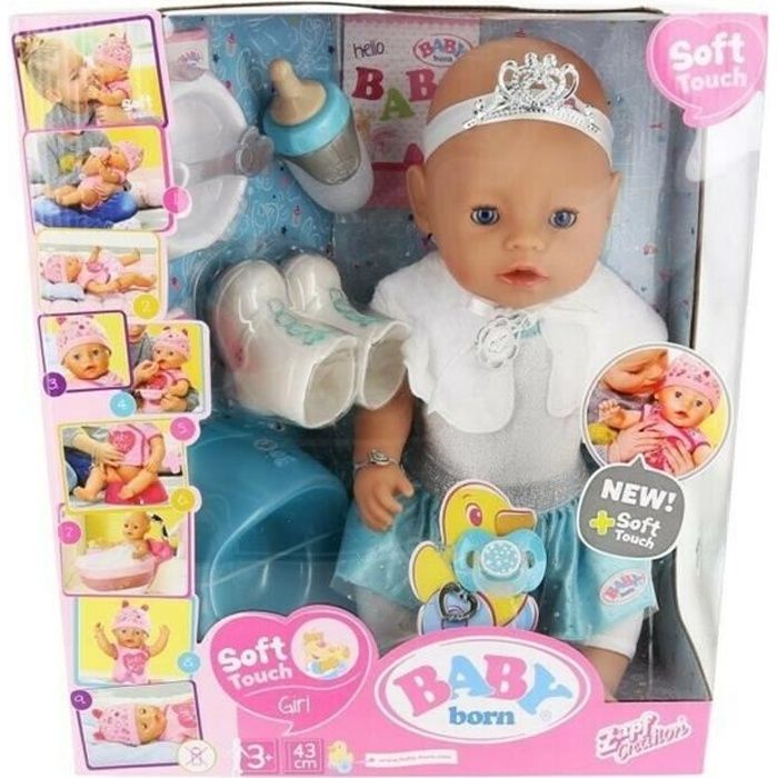 Zapf Creation 831250 - BABY Born Ballerine des Glaces 43cm Soft Touch avec accessoires de patinage sur glace