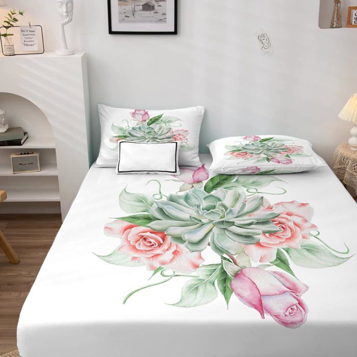 Odot Drap Housse Pour Lit De Bébé, Motif Forêt 3D Housse De Matelas Pour Bébé Drap Housse Respirant Pour Lit Parapluie Et Berceau Draps Housses Enfants (Arbre Rose,40x90cm