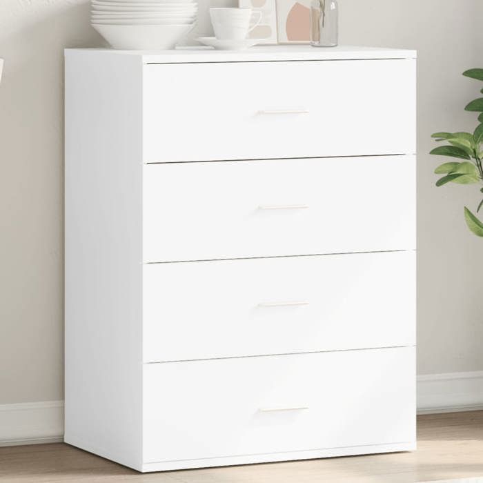 vidaXL Buffet Armoire Latérale avec Tiroirs Meuble de Rangement Salon Salle de Séjour Intérieur Moderne Blanc Bois 840527
