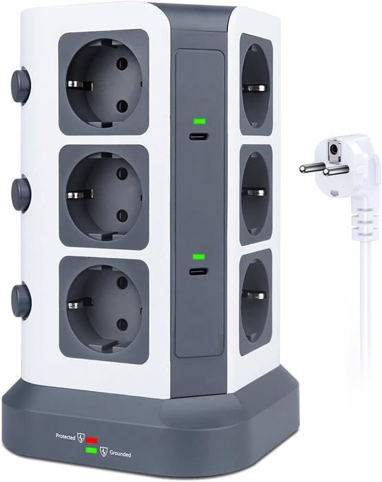 Multiprise avec 15W USB C Prise Multiple(3680W/16A) Multiprise ...