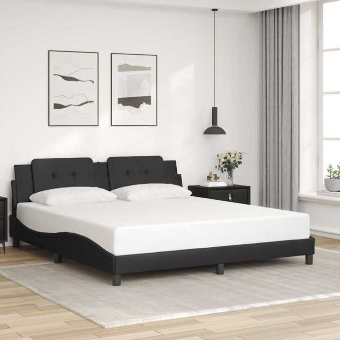 vidaXL Cadre de lit sans matelas Zadar noir 180x200 cm similicuir 3208198