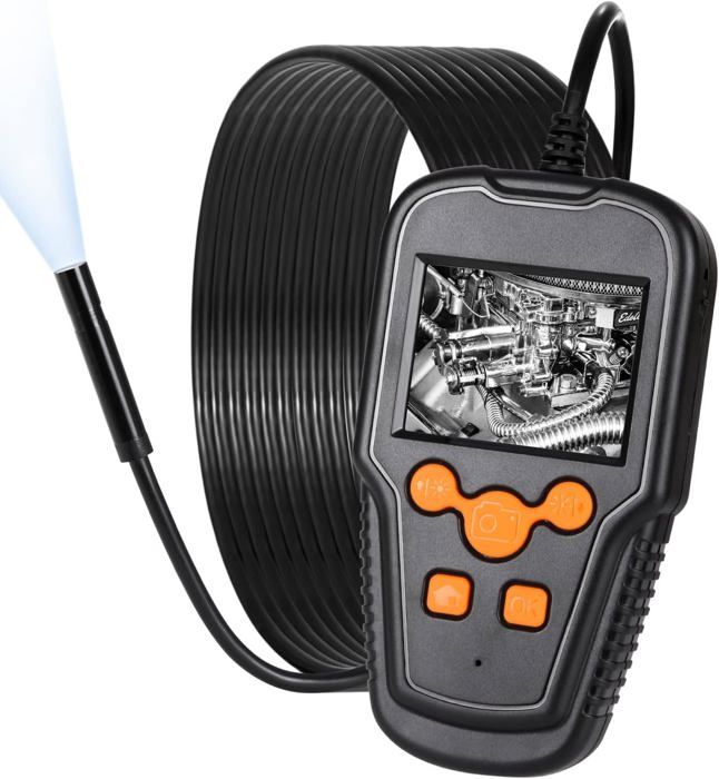 Endoscope Industriel Avec écran 4,5" - Caméra HD 1080p étanche IP68, Câble Semi-rigide 10 M, 8 LEDs Réglables